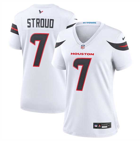 Women%27s Houston Texans #7 C.J. Stroud White 2024 Stitched Jersey Dzhi